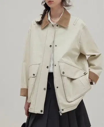 Fano Studio 코듀로이 칼라 코튼 하프 자켓