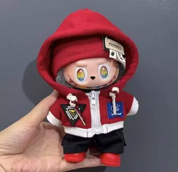 라부부 Labubu 빨간색 후드 부착 자켓 세트