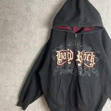하드 록 카페 Hard Rock CAFE 풀 집업 후드티 L 구제 의류