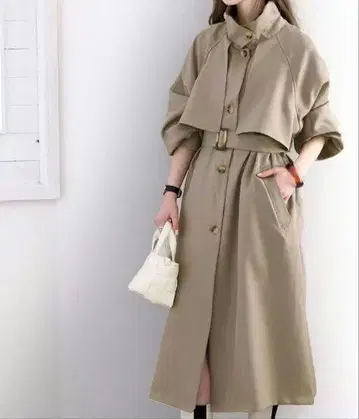 스탠드 칼라 볼륨 슬리브 트렌치코트