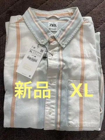 ZARA 스트라이프 셔츠 XL 원단 도톰 미사용 새상품