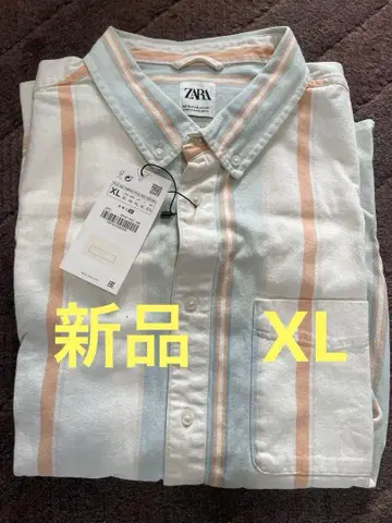 ZARA 스트라이프 셔츠 XL 원단 도톰 미사용 새상품