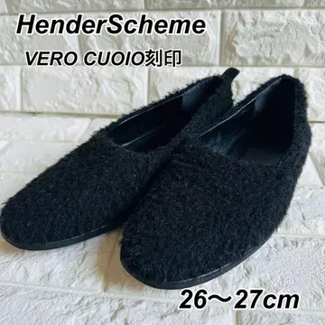 고급 Hender Scheme mia 모헤어 black 모헤어 천연 가죽