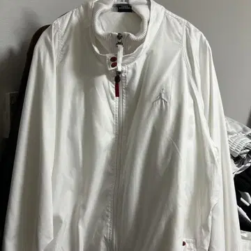 조던 나일론 자켓 화이트 점프맨 로고