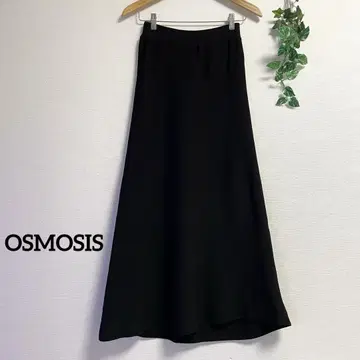 OSMOSIS*블랙 니트 롱 스커트 블랙 오즈모시스 모던
