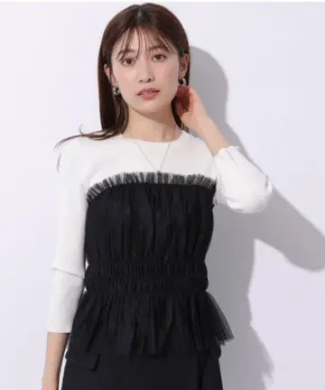 [ 새상품급 ] 아푸와이저 리셰*튤 콤비 베어 니트