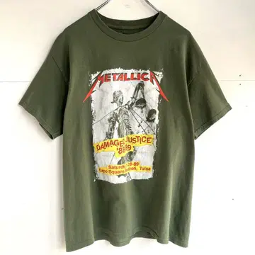 METALLICA 밴드 티셔츠 밴티 메탈리카 아메카지 빈티지 그린