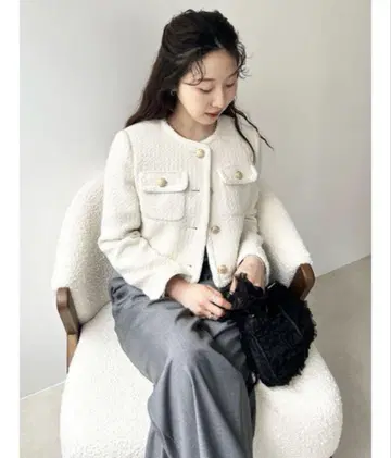 LILY BROWN 트위드 자켓 아이보리