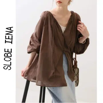 SLOBE IENA 개더 슬리브 시어 블라우스