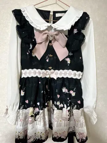 LIZLISA 셋업 MelodyBunny 패턴 블랙