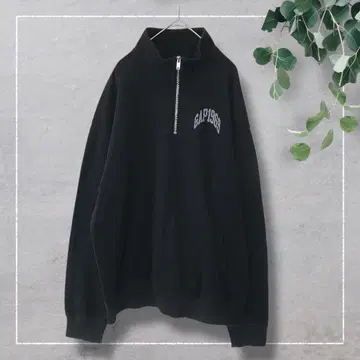 [ GAP ] 아치 로고 하프 지퍼 맨투맨 (L) 남성용 속기모 블랙