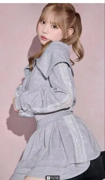 완판템 michellMacaron 미셸 마카롱 세일러 레이스 후드티