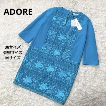 ADORE 레이스 원피스 자수 꽃무늬 어도어 선명한 컬러 택 포함