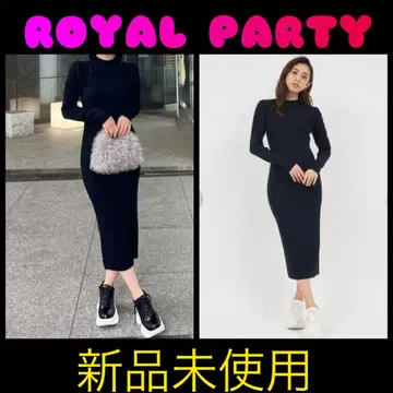 ROYAL PARTY 워셔블 파워숄더 프티 하이 타이트 롱 원피스
