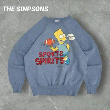 [초레어] 심슨 맨투맨 바트 럭비 90s 프린트 L