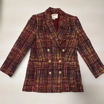 L'AGENCE Multi tweed Blazer in Red/Pink