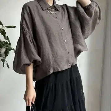 DouDou 숏 기장 시어 셔츠