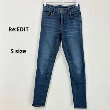 리디 데님 팬츠 S 스키니 속기모 스트레치 워시 블루
