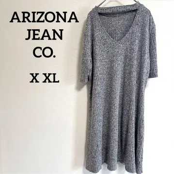 ARIZONA JEAN CO. 그레이 V넥 반팔 니트 원피스