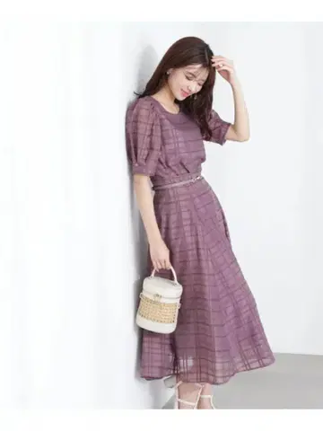PROPORTION BODY DRESSING 시어 체크 플레어 스커트
