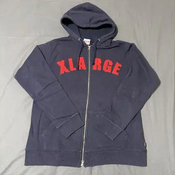 X-LARGE 네이비 풀 집업 후드티 XL