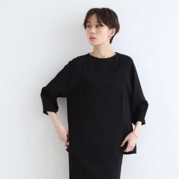 새상품 INDIVI 백 새틴 크레이프 블라우스