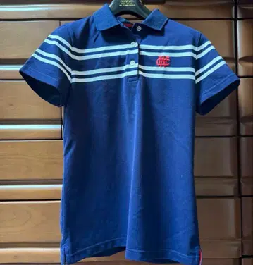 캘러웨이 네이비 스트라이프 피케 셔츠