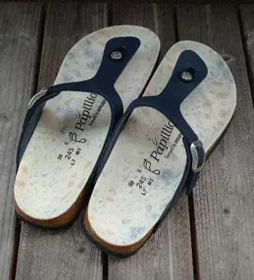 미사용 BIRKENSTOCK Papillio Gizeh 네이비 38