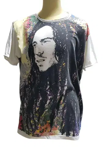 구제 의류 Bob Marley 밥 말리 컬러풀 그래픽 티셔츠 M