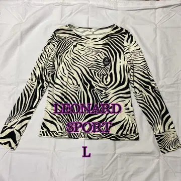 LEONARD SPORT 제브라 패턴 긴팔 T셔츠 L