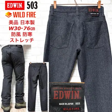 새상품급 EDWIN 503 와일드 파이어 방한 바이커 스트레치 팬츠