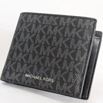 Michael Kors 접이식 지갑 블랙 시그니처 패턴