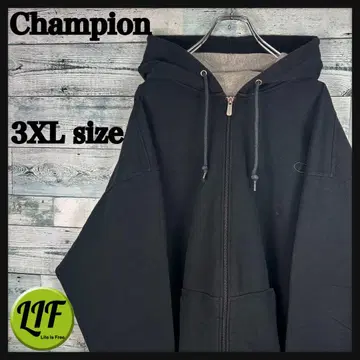 챔피온 자수 로고 집업 후드티 블랙 3XL 5740
