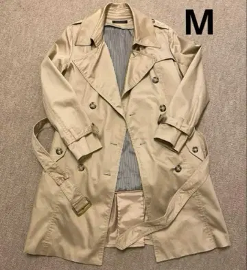 베이지 트렌치코트 더블 브레스트 M