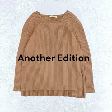 어나더 에디션 드롭 숄더 크루넥 리브 티셔츠 M 브라운