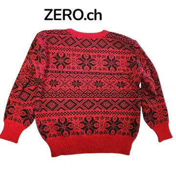 [ 새상품급 ] ZEROch. 빨간색x블랙 뜨개질 풀오버 여성용
