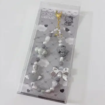 산리오 헬로키티 블랙엔젤 폰 스트랩 그레이