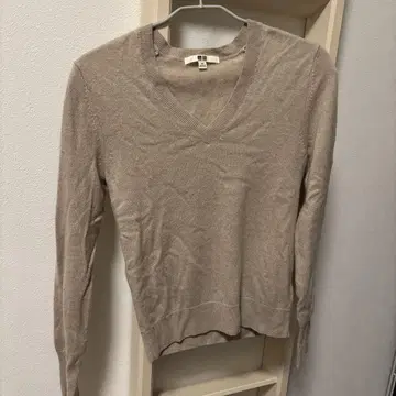 UNIQLO 캐시미어 V넥 스웨터 XS 베이지