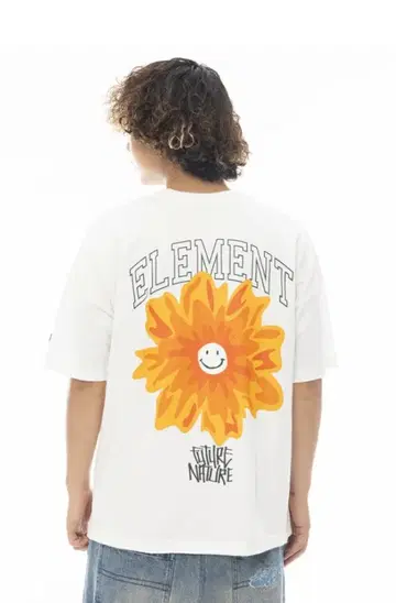ELEMENT 꽃무늬 T셔츠 화이트 L