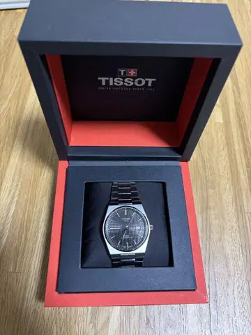 TISSOT PRX 자동 와인딩 손목시계 스테인리스 스틸 블랙 40mm