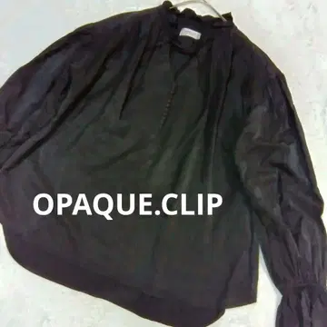 OPAQUE.CLIP 오파크 클립 블랙 프릴 블라우스 L