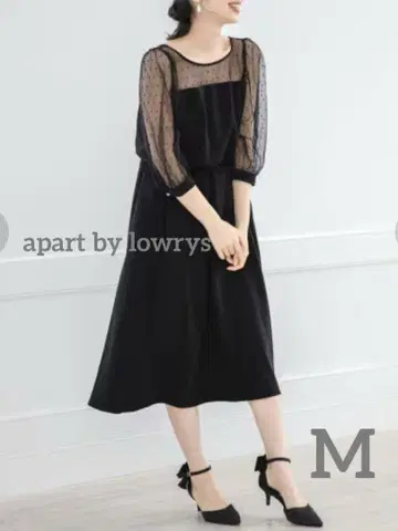 apart by lowrys 도트 튤 원피스 M 블랙