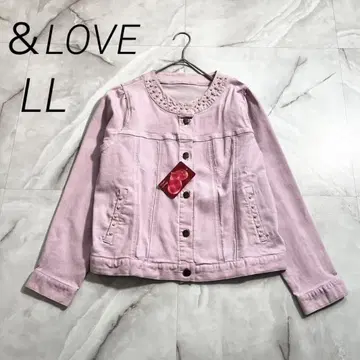 M17715 미사용 &LOVE 1장으로 화려한 펄 비쥬 데님 블루종 LL