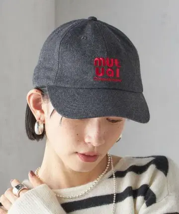 SHIPS for women 로고 자수 캡 (그레이)