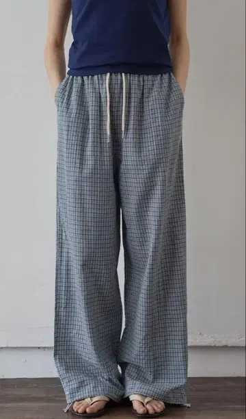 Bargiee RELAX CHECK PANTS 파랑