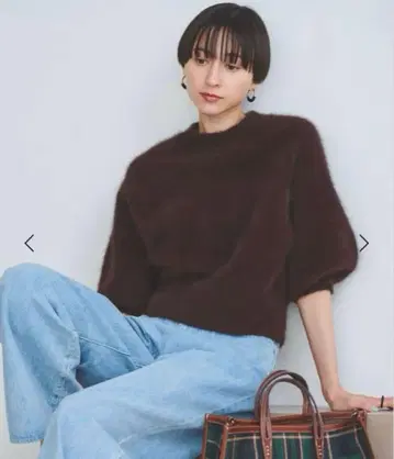 유나이티드 애로우즈 브라운 볼륨 슬리브 스웨터 새상품 2025 신상