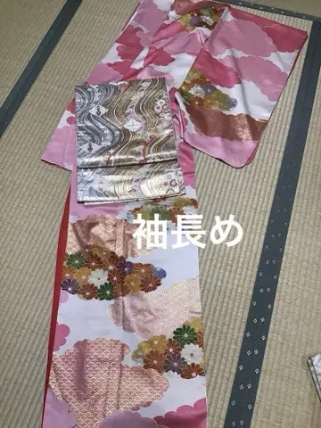 순수 실크 츠케사게 핑크