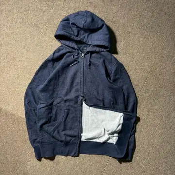 UNIQLO 더블 지퍼 후드티 XL 네이비
