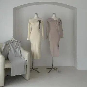 Andmary Amari ribbon dress color beige