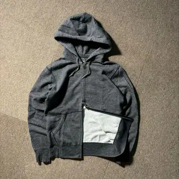 UNIQLO 더블 지퍼 후드티 S 차콜 그레이